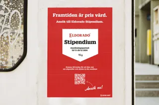 Poster för Eldorado Stipendium på tunnelbanan
