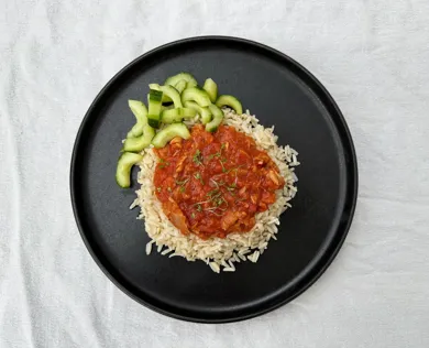 Kycklingkebabgryta med ris